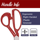 red grooved fabric scissors