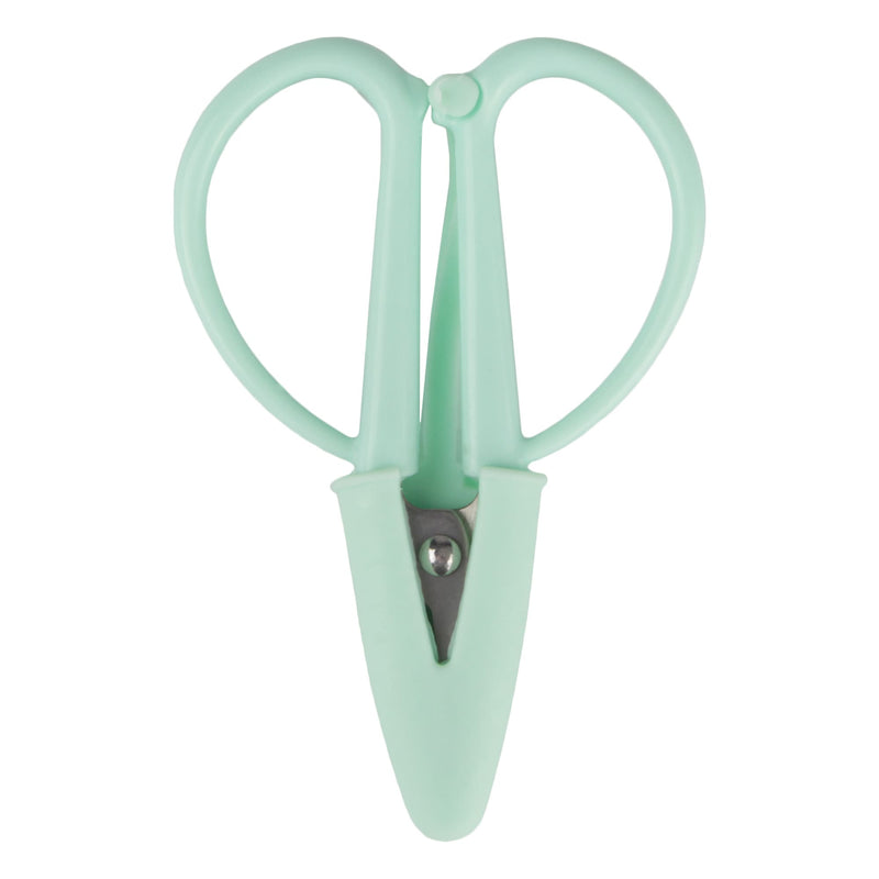 small travel scissors with cover - green