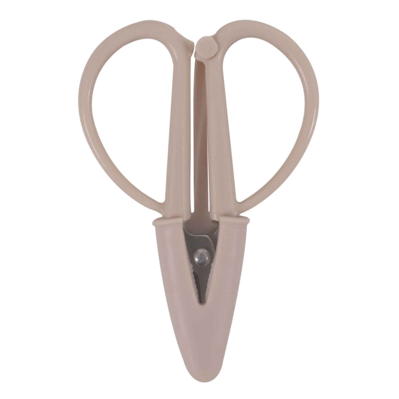small travel scissors with cover - brown