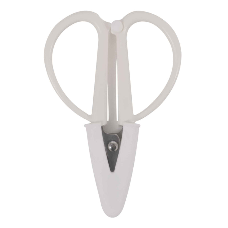 small travel scissors with cover - white