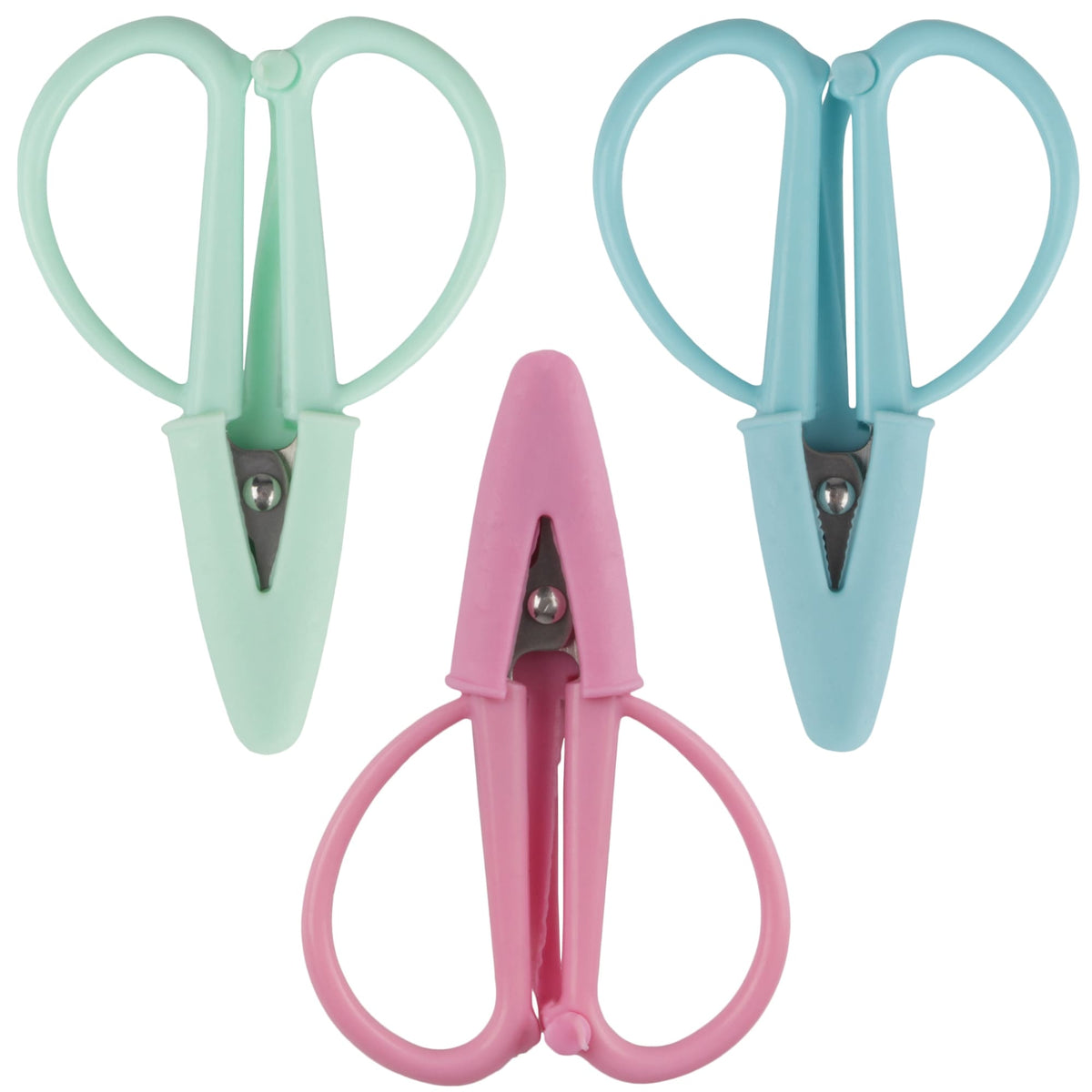BambooMN Portable Pen-Style Seam Ripper Scissors - 1 Pair Coral, 1 Pair Purple (Super Sharp)
