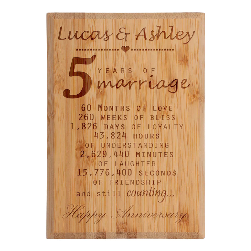 Anniversary Custom Engraved Bamboo Plaque