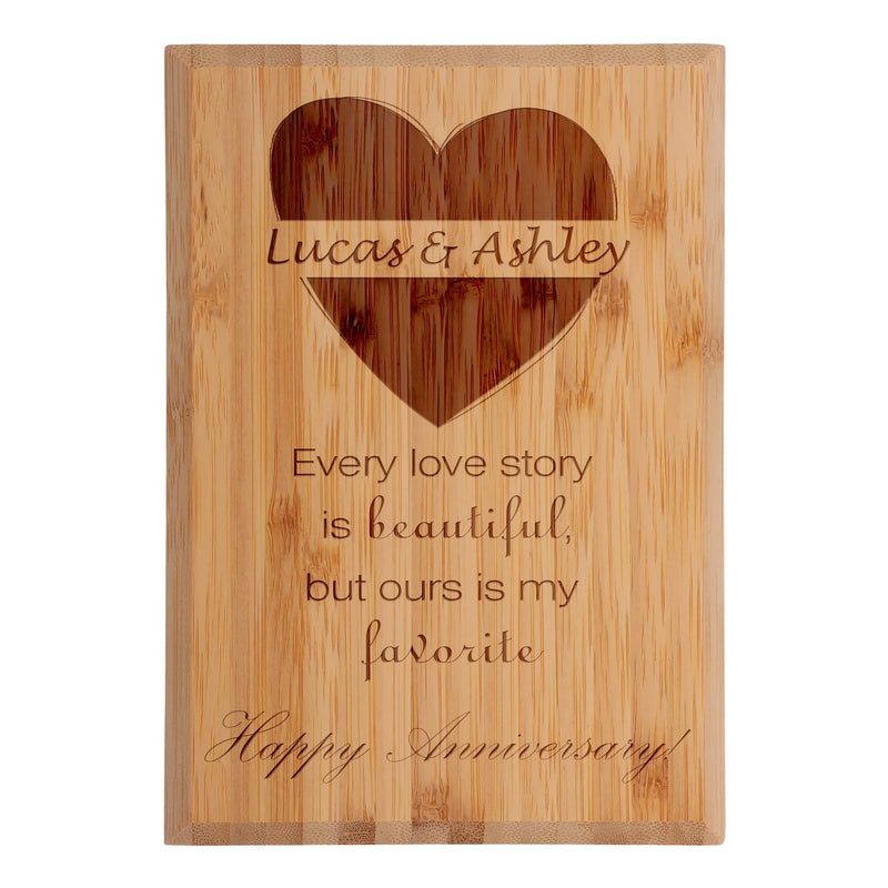 Anniversary Custom Engraved Bamboo Plaque