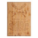 Coach Thank You Custom Engraved Bamboo Plaque
