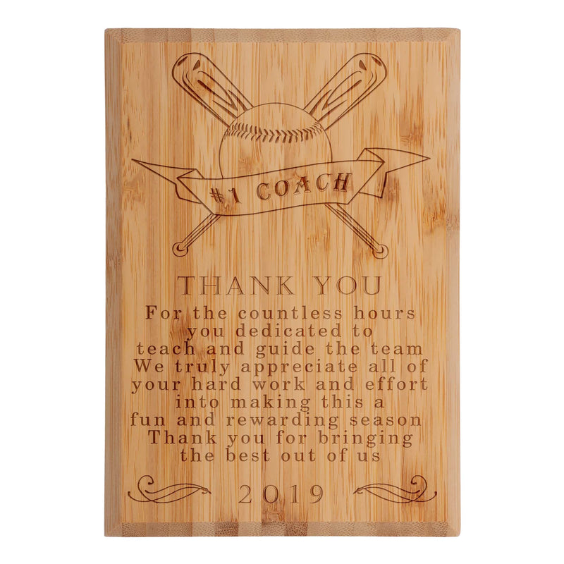 Coach Thank You Custom Engraved Bamboo Plaque