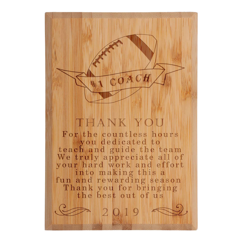 Coach Thank You Custom Engraved Bamboo Plaque