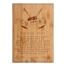 Coach Thank You Custom Engraved Bamboo Plaque