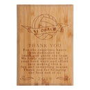 Coach Thank You Custom Engraved Bamboo Plaque