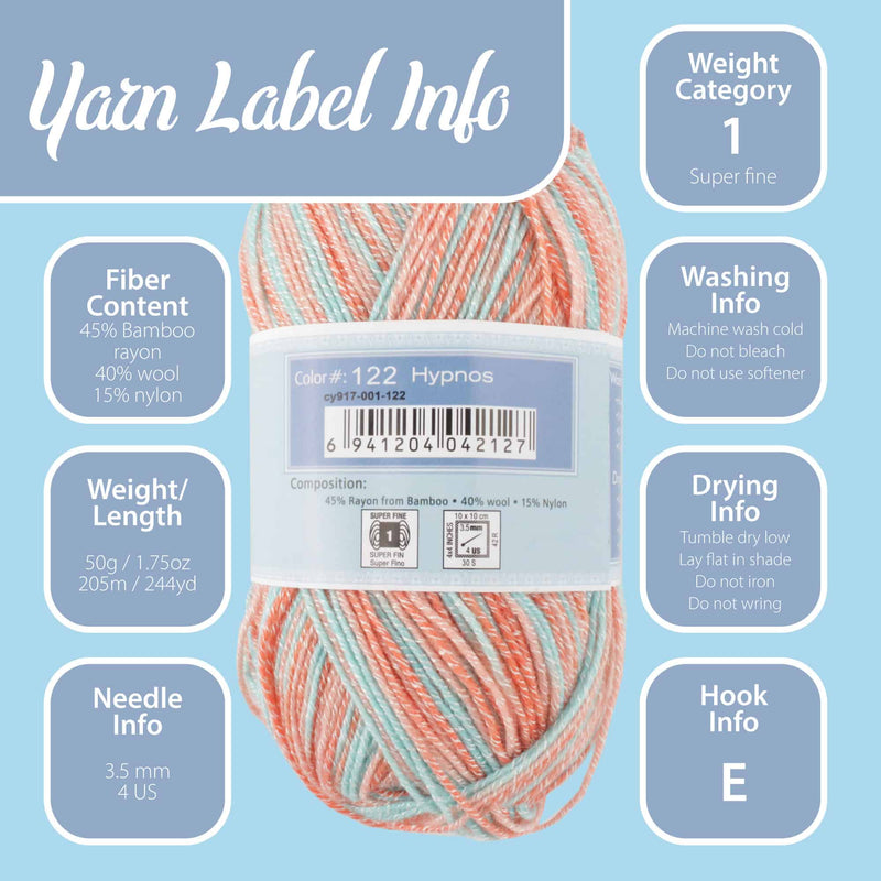 JubileeYarn Undyed Yarn - 45% Bamboo 40% Wool 15% Nylon -100g/460yds - 3  Pack