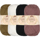 Bamboo Cotton Sport Yarn: 4 Skein Packs