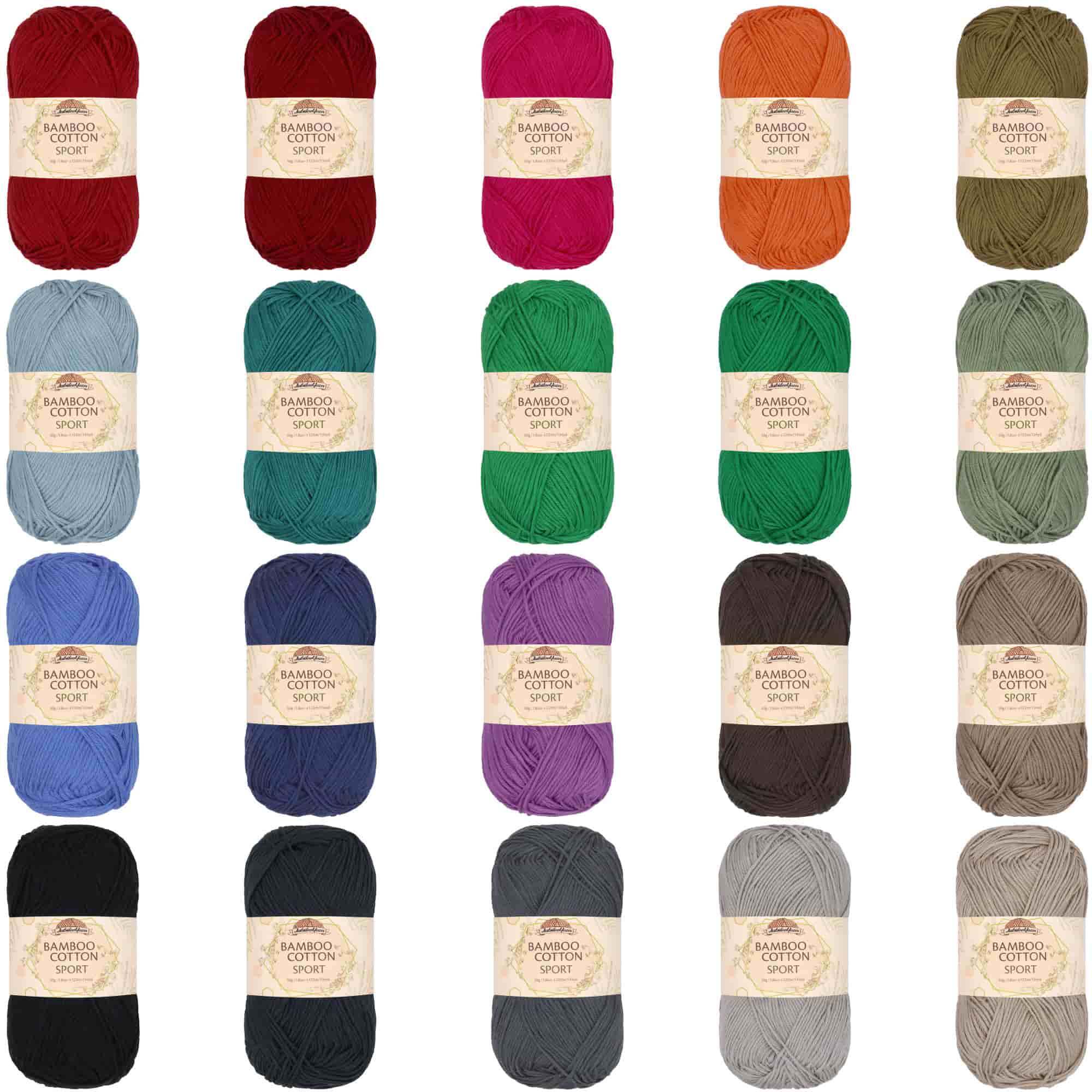 Bamboo Cotton Sport Yarn: Bulk Packs