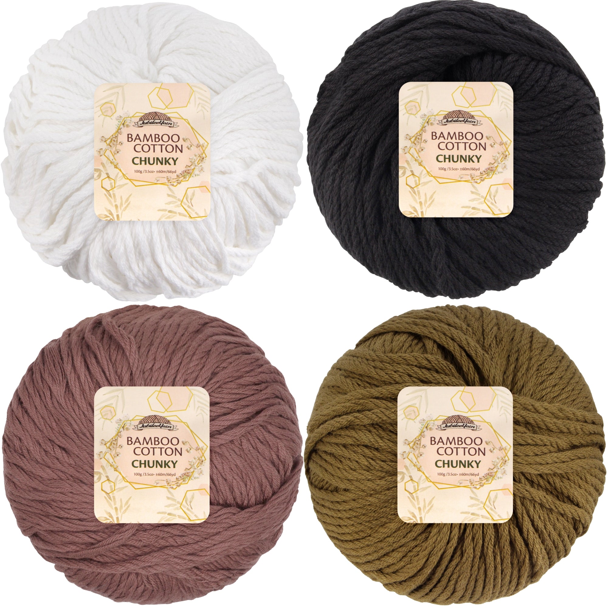 Bamboo Cotton Chunky Yarn: 4 Ball Packs