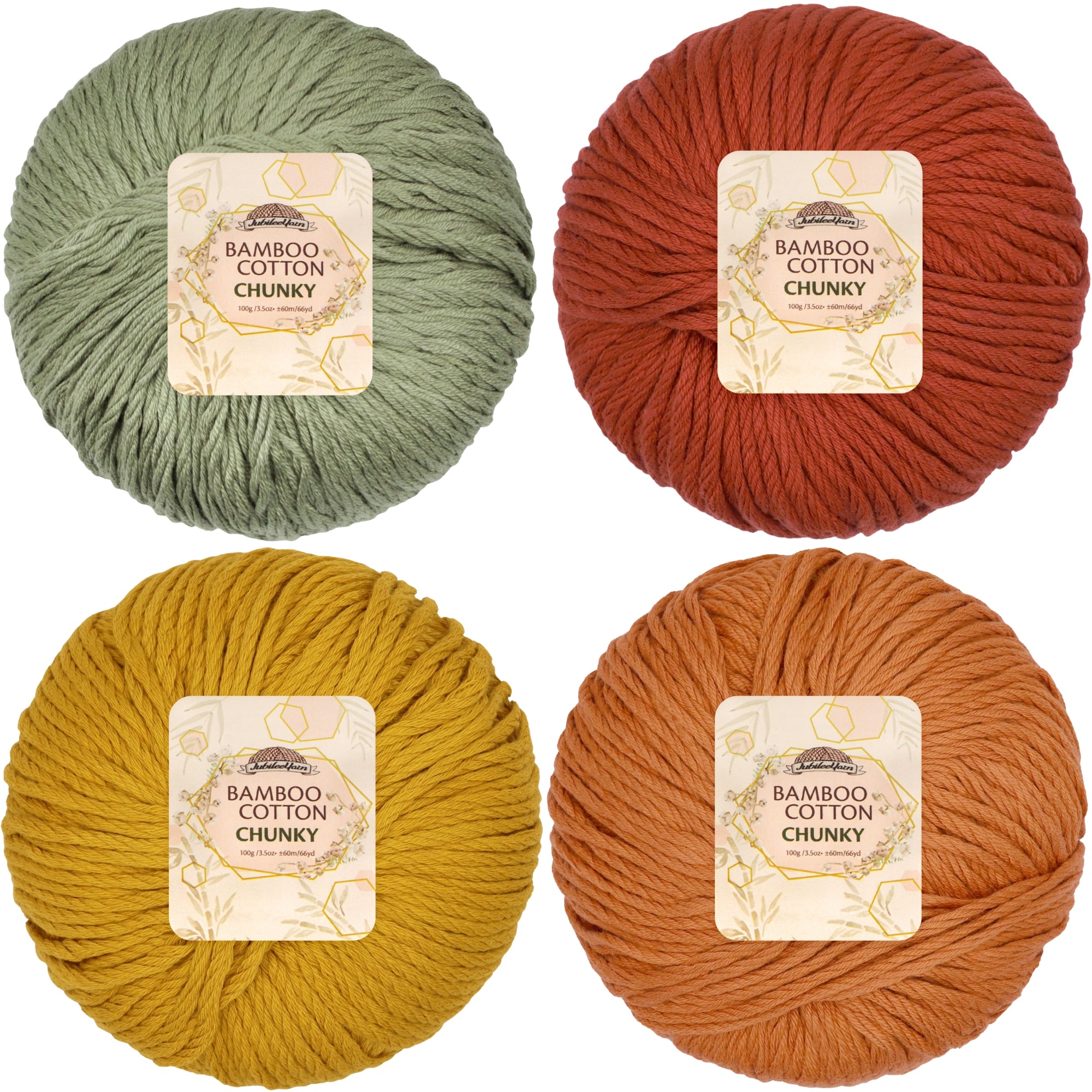Bamboo Cotton Chunky Yarn: 4 Ball Packs