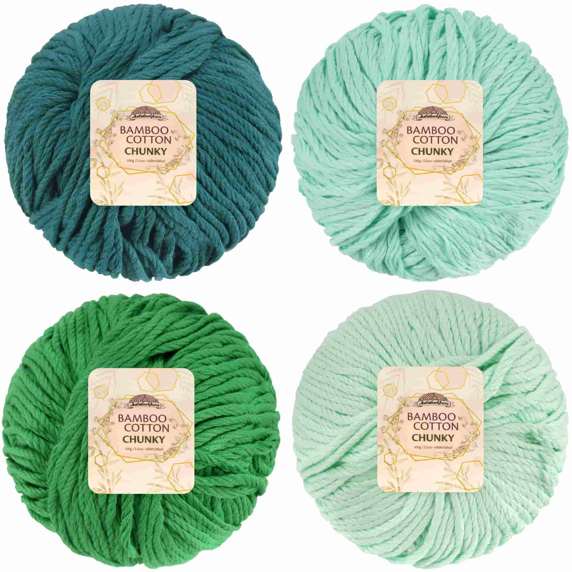 Bamboo Cotton Chunky Yarn: 4 Ball Packs