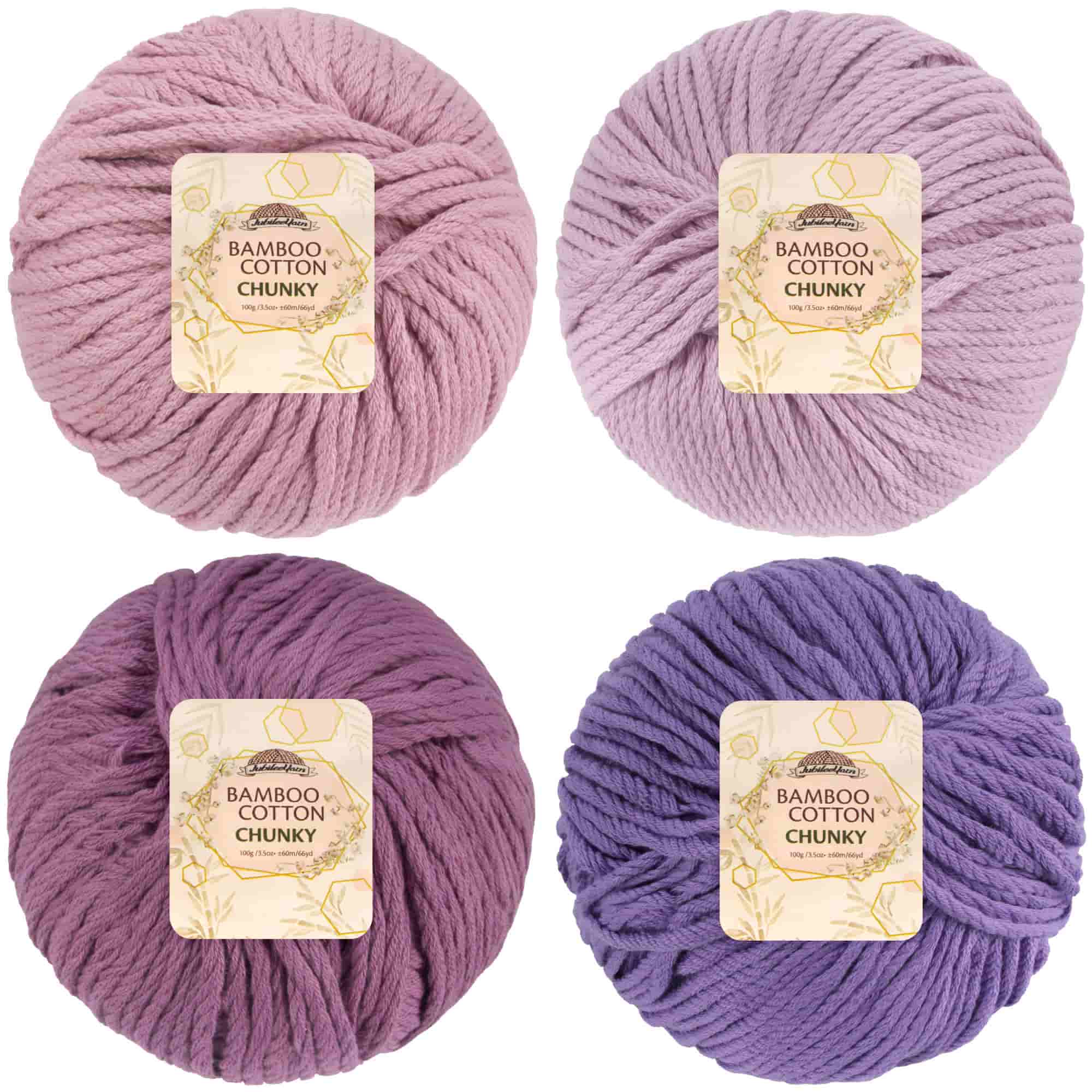 Bamboo Cotton Chunky Yarn: 4 Ball Packs