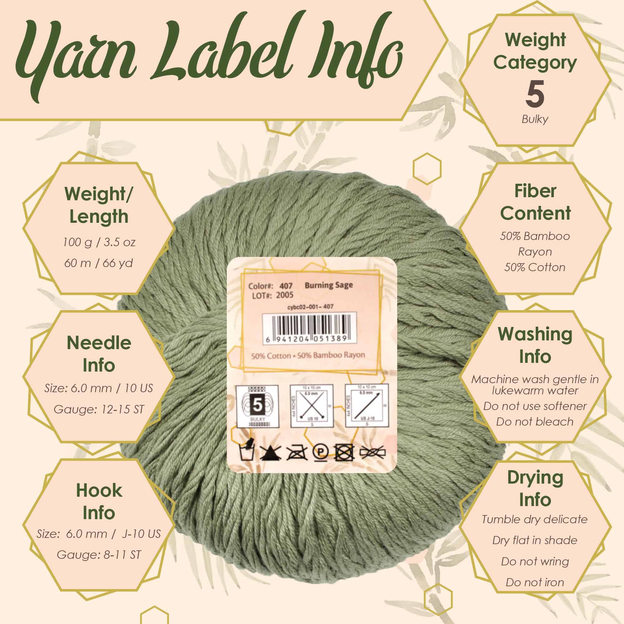 Bamboo Cotton Chunky Yarn: 2 Ball Packs