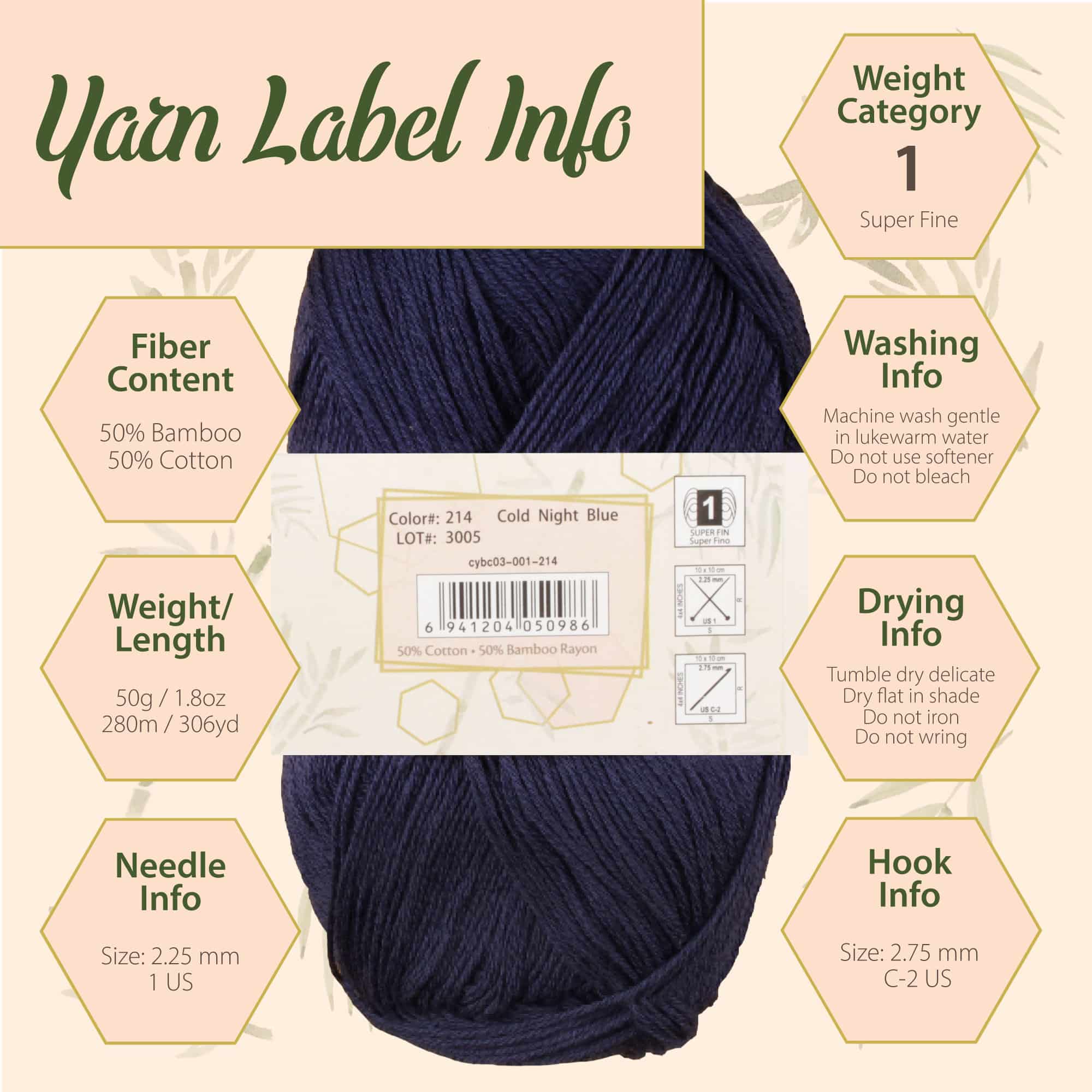 Baby Soft Bamboo Cotton Yarn: 1 Skein Packs