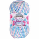 pink and blue cotton nylon blend skein