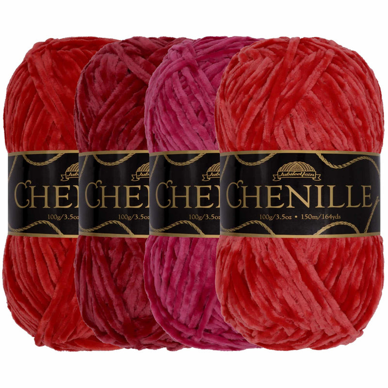 Chenille Yarn: 4 Skein Packs