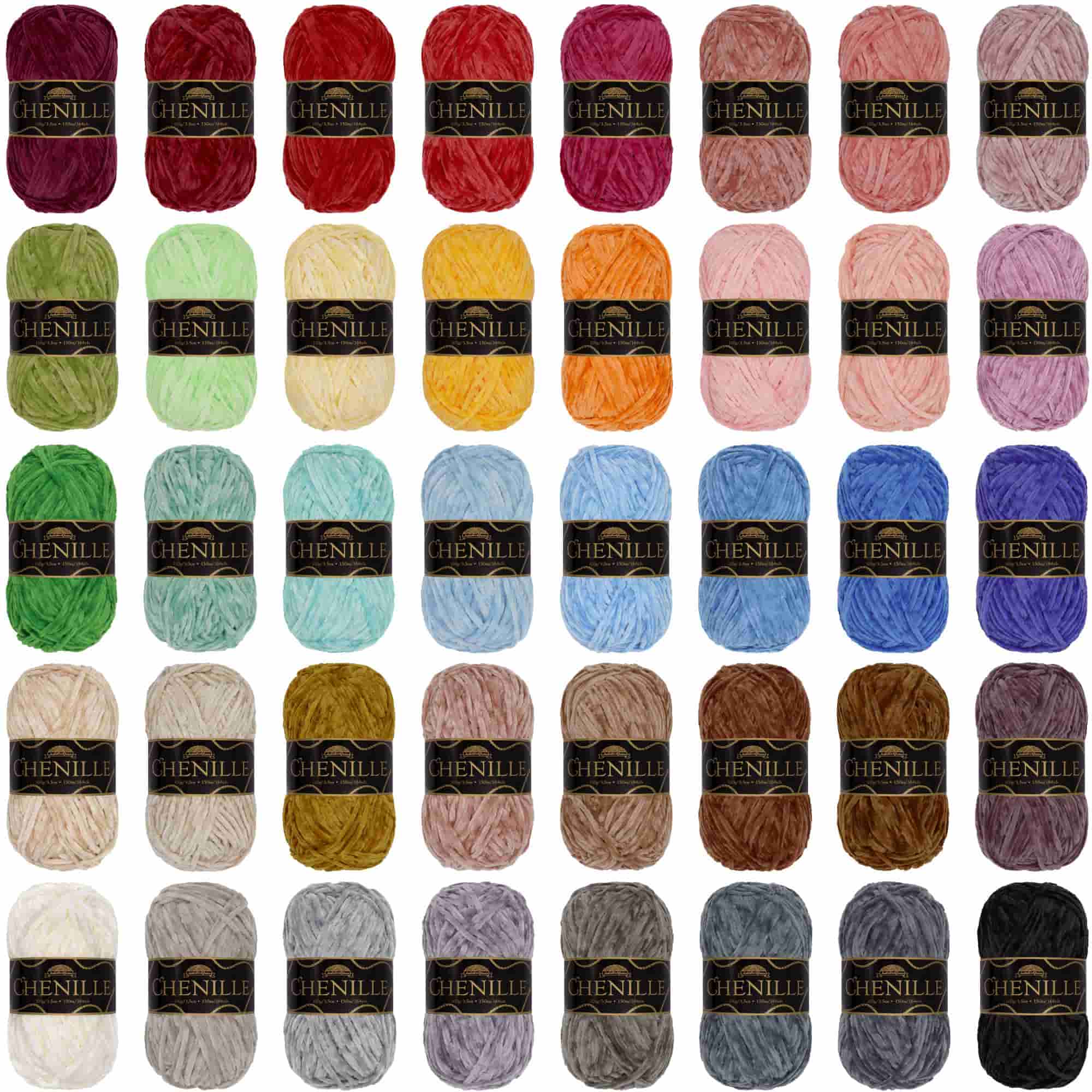 Chenille Yarn: 4 Skein Packs