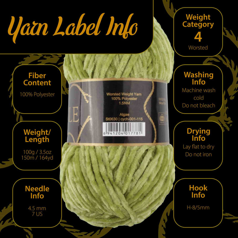 Velvety soft chenille yarn in a variety of colors