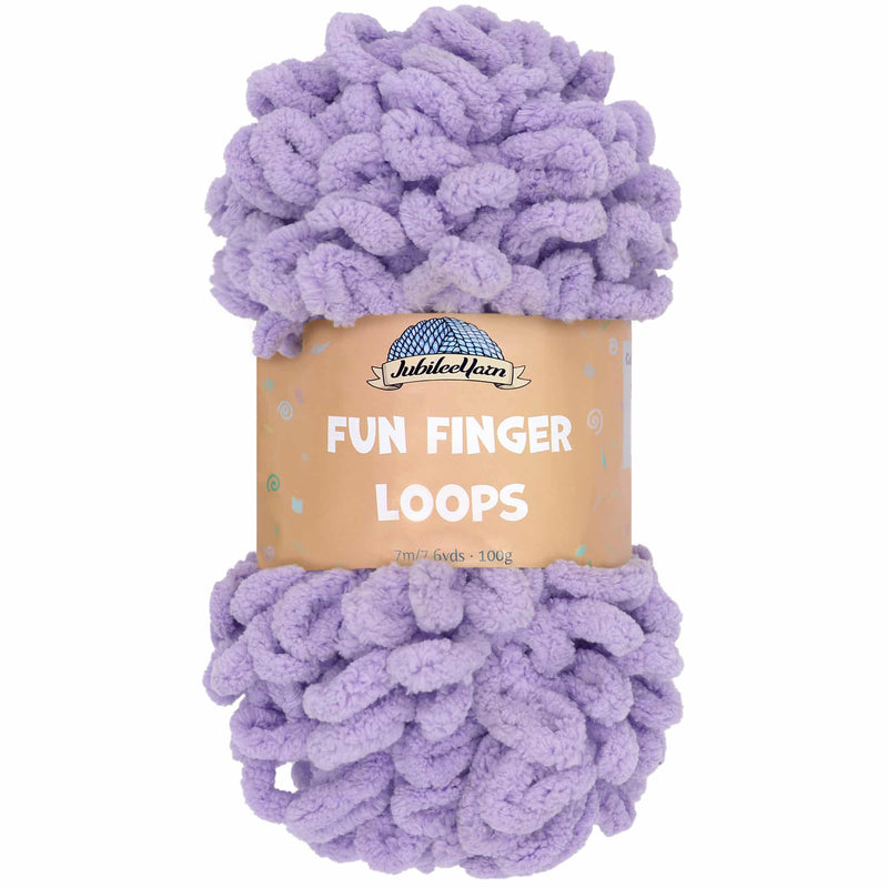 BambooMN Finger Knitting Yarn - Fun Finger Loops Yarn - 100% Polyester -  Purple - 2 Skeins
