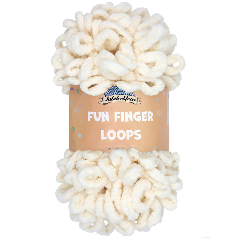JubileeYarn Fun Finger Fur Loops Yarn - Polyester Jumbo Weight Loop Yarn -  200g/Skein - Black and White - 2 Skeins