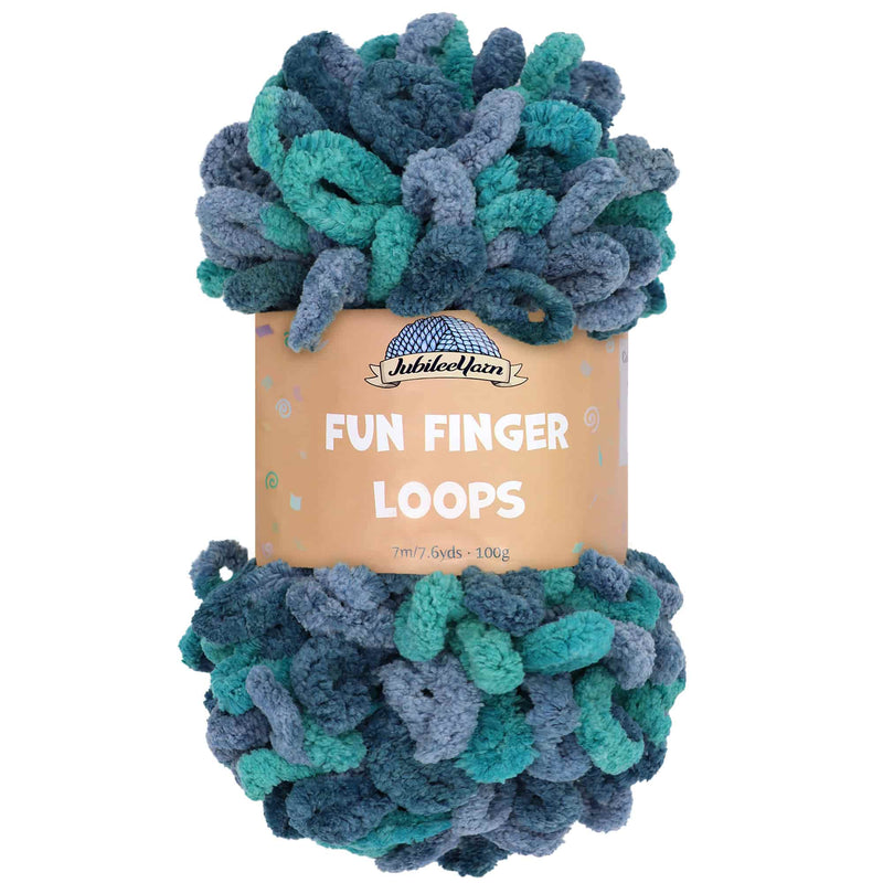 JubileeYarn Fun Finger Loops Yarn - Polyester Jumbo Loop Yarn - 100g/Skein  - Light Grey - 6 Skeins 
