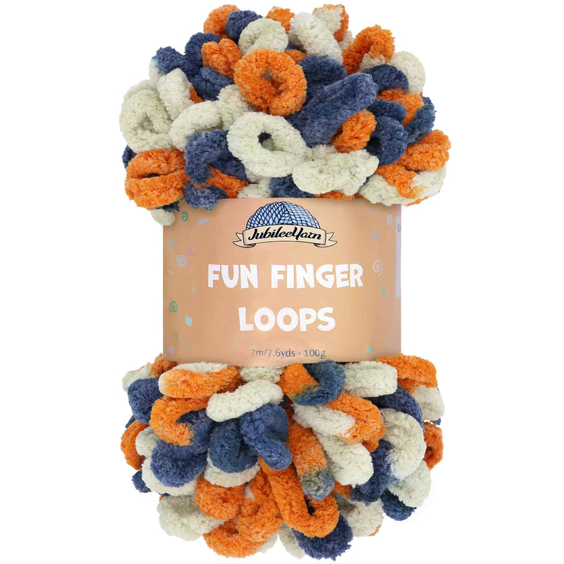 JubileeYarn Filato Jumbo Fun Finger Loops - 100% Poliestere, 100g Per Matassa, Colore Living Coral, 5 Matasse - Lavorazione A Dita