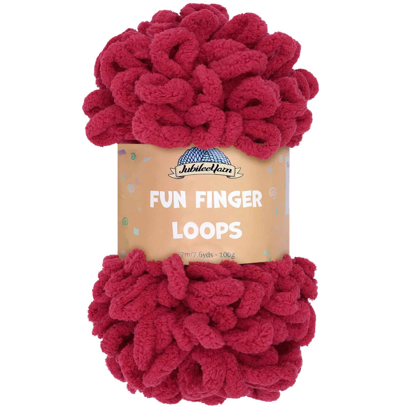 JubileeYarn Fun Finger Loops Yarn - Polyester Jumbo Loop Yarn - 100g/Skein  - Light Grey - 6 Skeins 