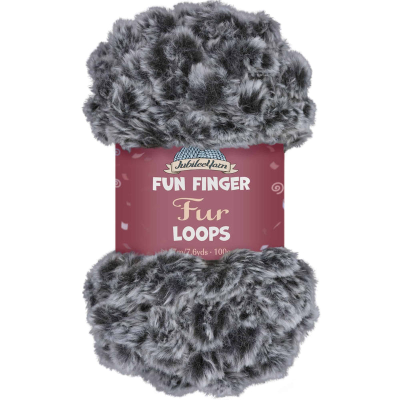 JubileeYarn Fun Finger Fur Loops Yarn - Polyester Jumbo Weight Loop Yarn -  200g/Skein - Ash Grey - 2 Skeins