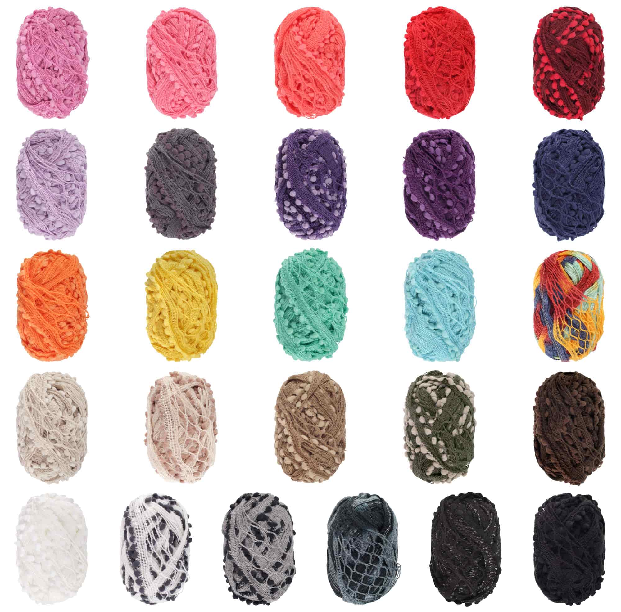 Fishnet Pom Pom Yarn: Mini Bonbons