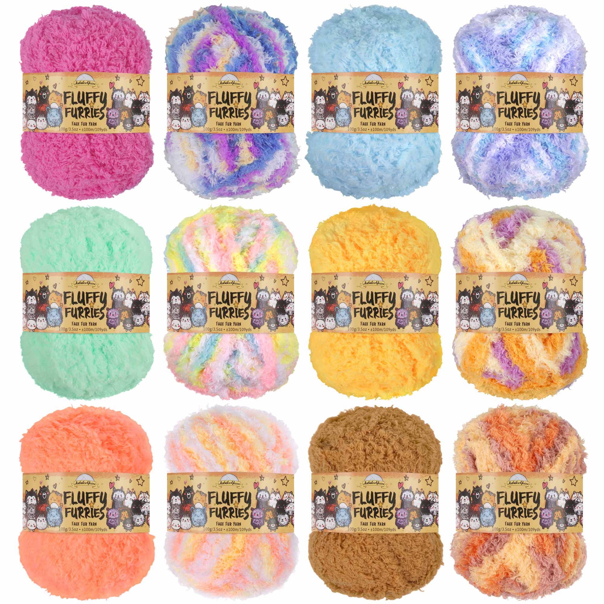 fuzzy chunky yarn skein group image