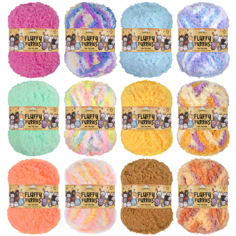 fuzzy chunky yarn skein group image