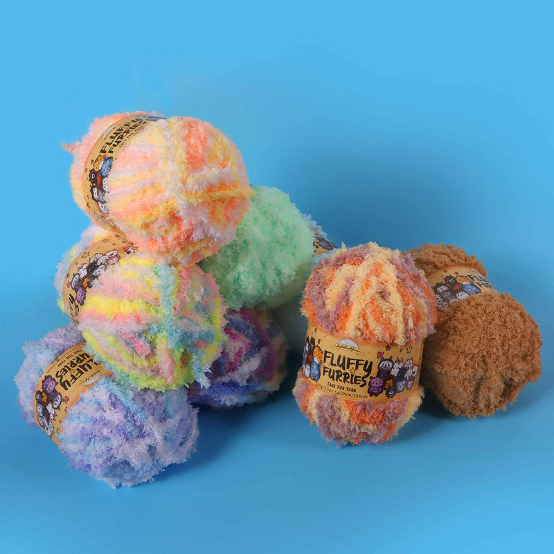furry yarn skein stack 