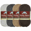 Soft merino wool, alpaca, and nylon yarn skeins in vibrant colors, perfect for knitting and crocheting