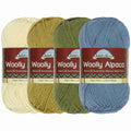 Soft merino wool, alpaca, and nylon yarn skeins in vibrant colors, perfect for knitting and crocheting