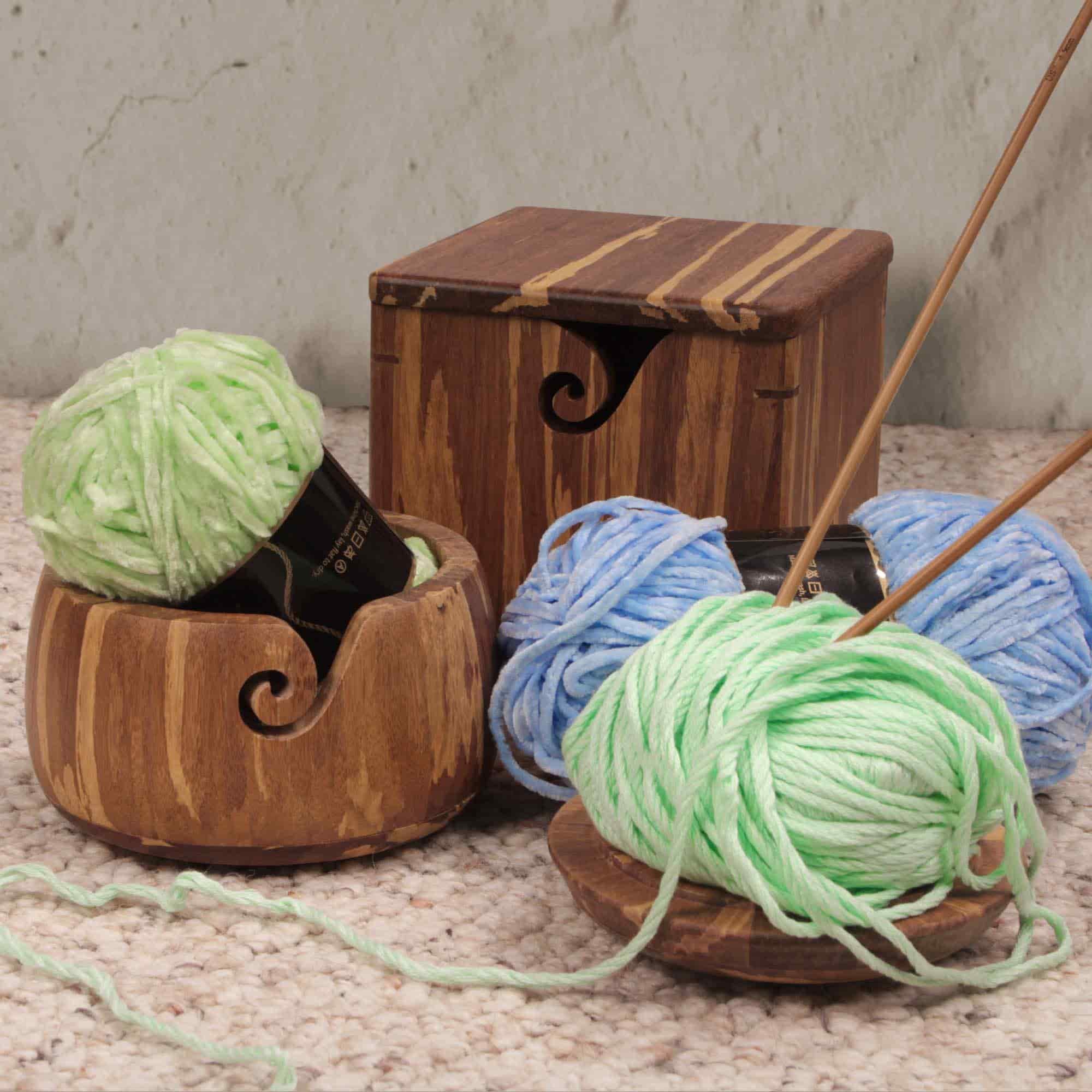 Bamboo Yarn Box & Embroidery Scissor Combo