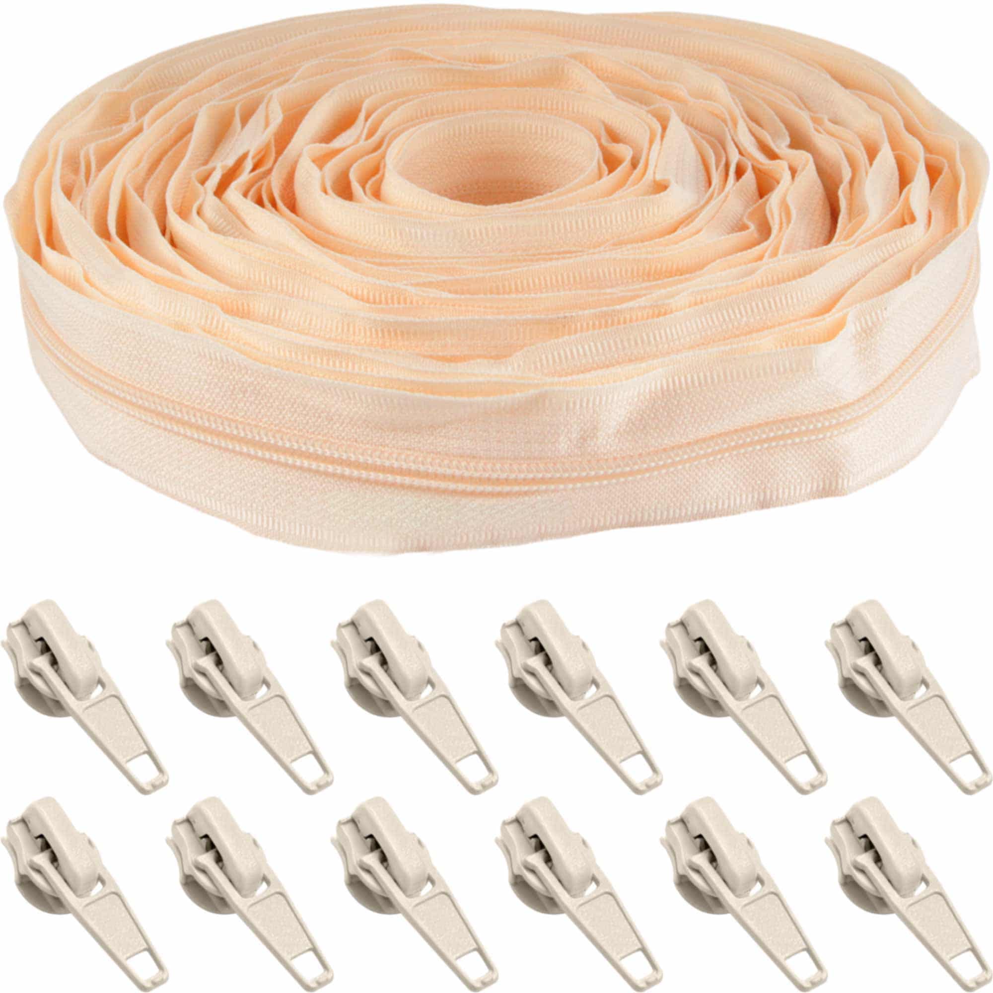 Nylon Coil Zipper Tape with Metal Non-Locking Pulls