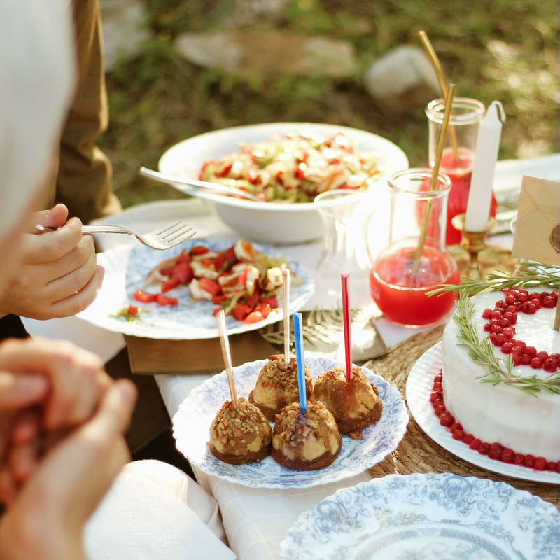 holiday 4th july independence day america red white blue clear prism pick skewer food drink appetizer dessert bites charcuterie cake caramel toothpick treats picnic sunny