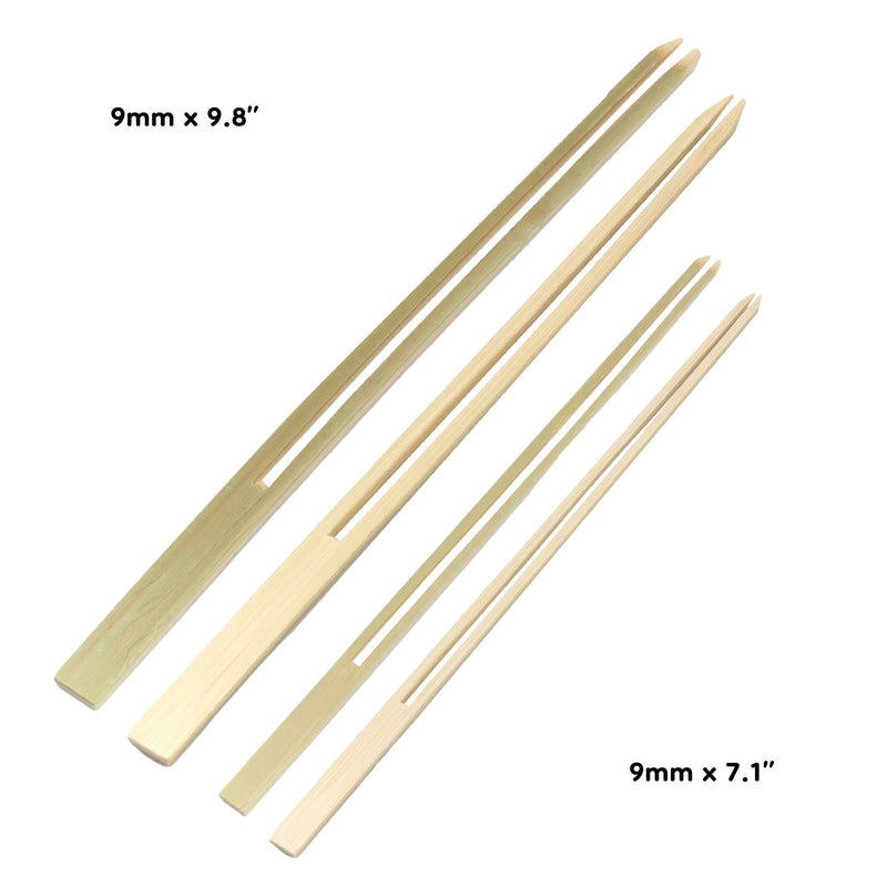 bamboo double prong fondue bbq food appetizer skewers 9mm 9.8" 7.1"