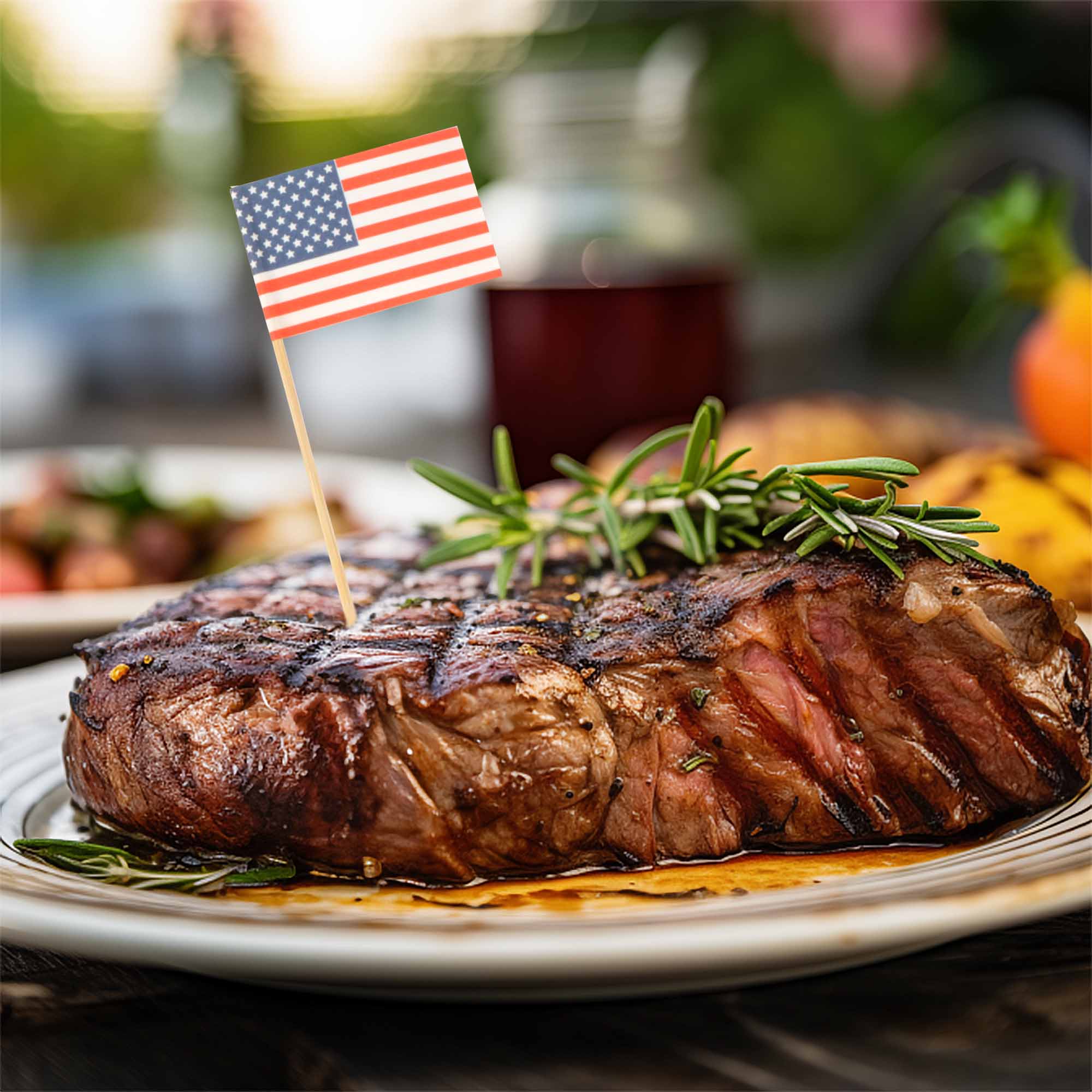 USA Flag Bamboo Food Picks