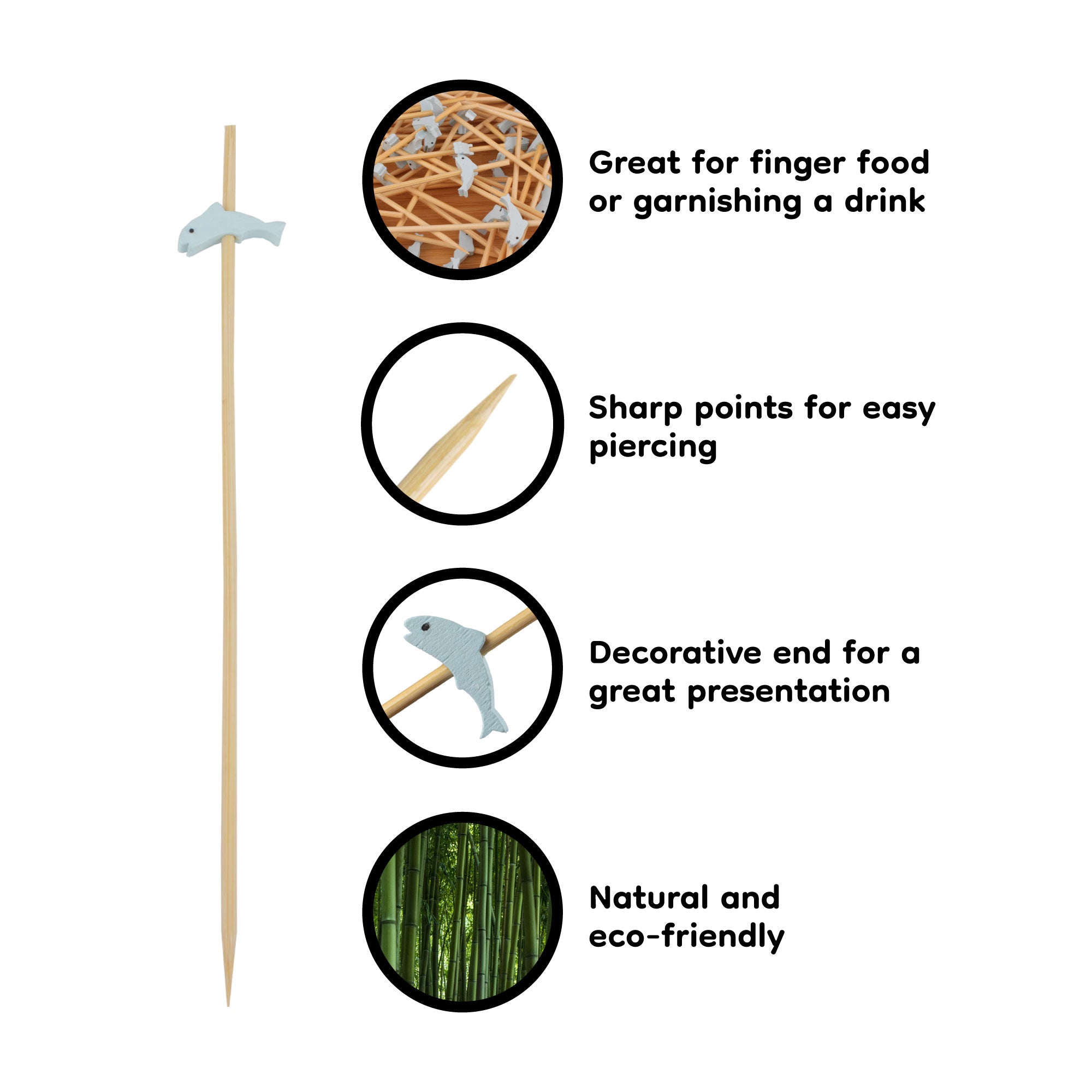 Dolphin Bamboo Food Picks