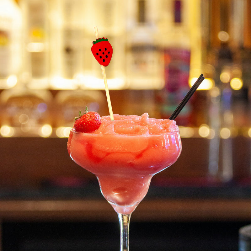 strawberry skewer in parfait