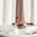 strawberry skewer in parfait