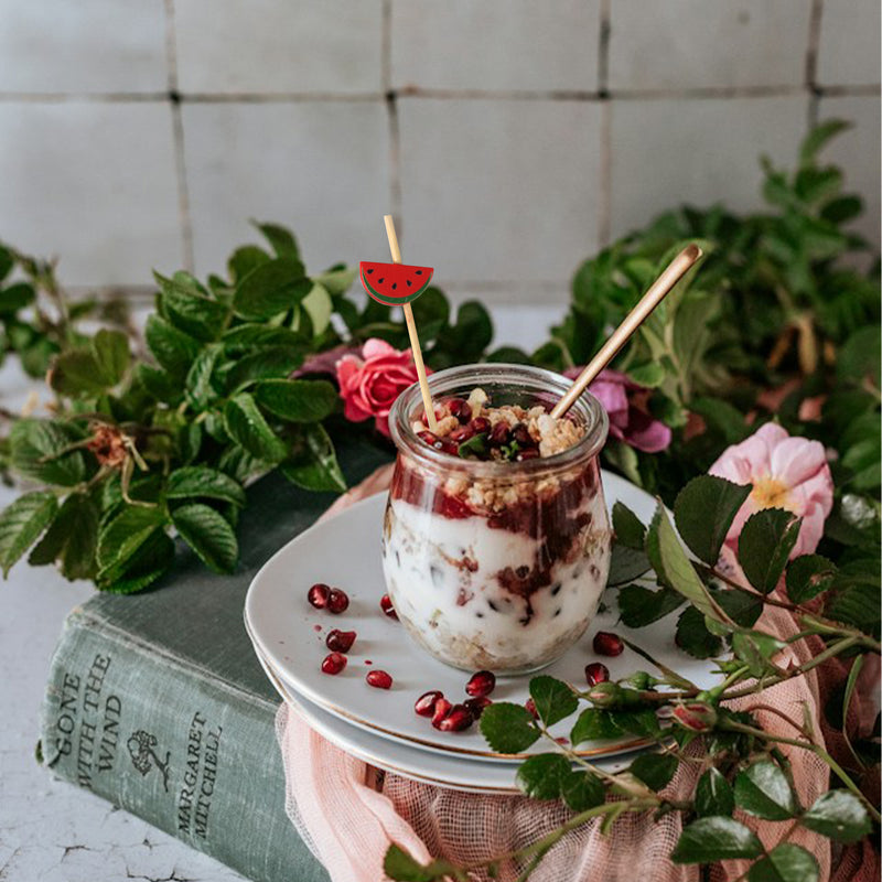 watermelon skewer in parfait