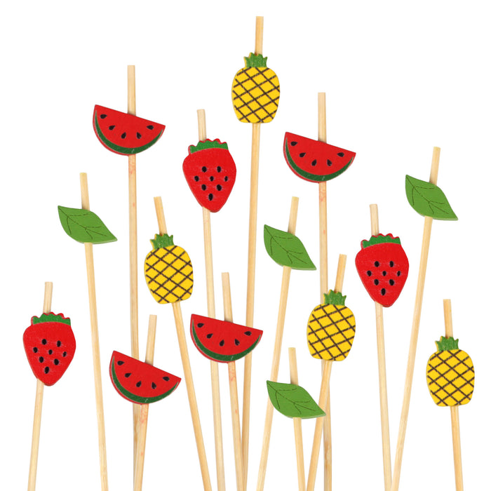bamboomn Tropical Fruits Bamboo Food Picks