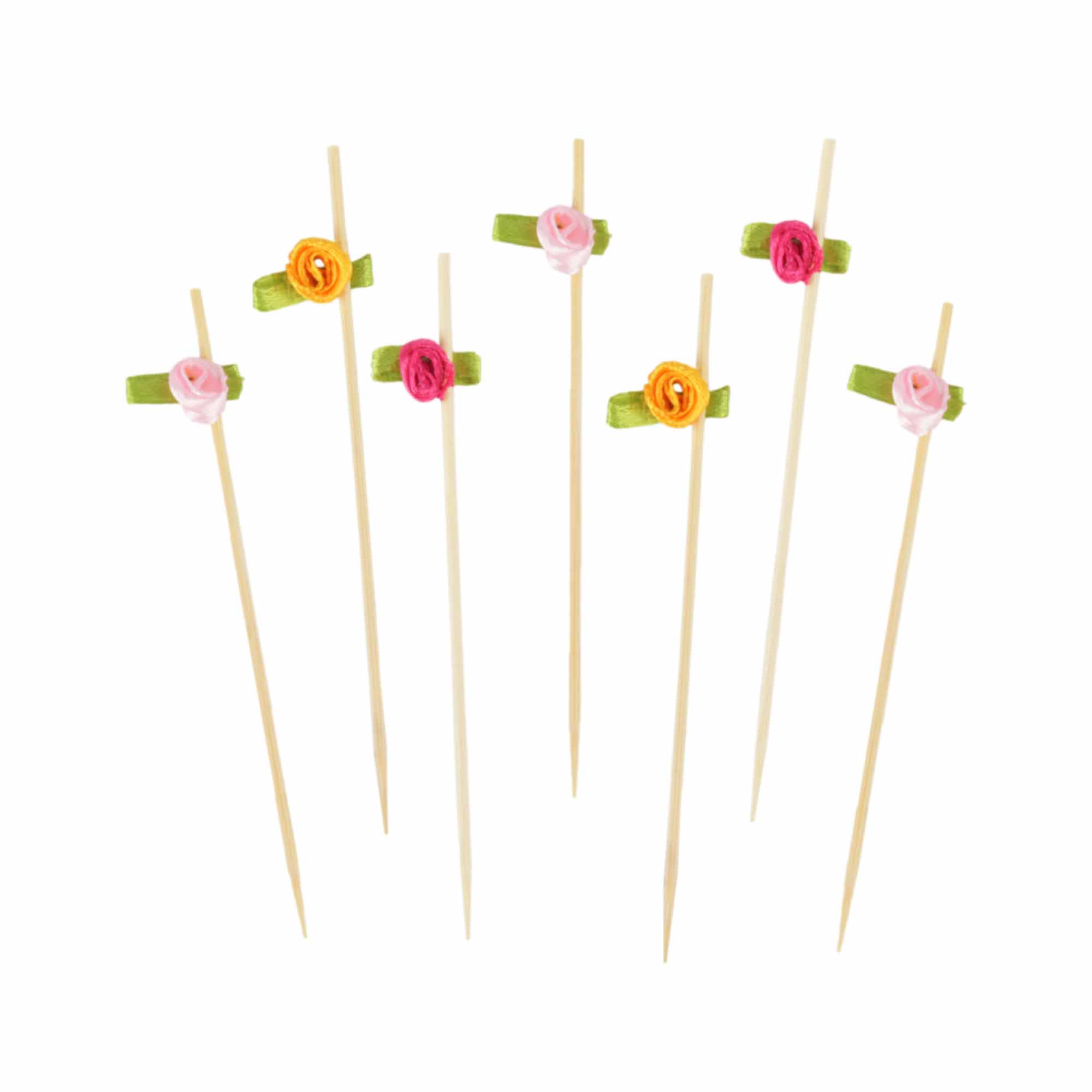 Fancy Flower Bamboo Food Picks