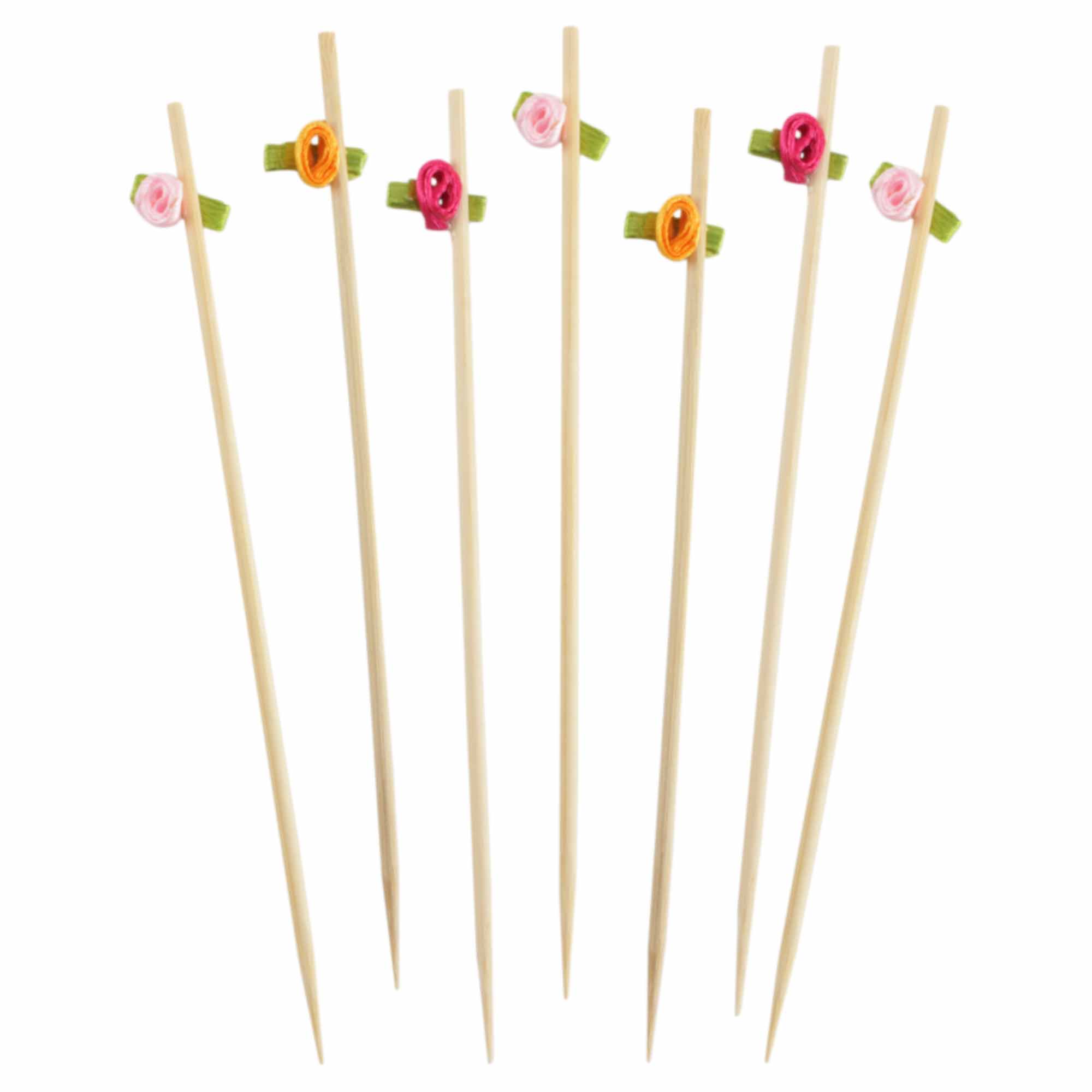 Fancy Flower Bamboo Food Picks