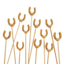 Lucky Golden Horseshoe Bamboo Food Picks